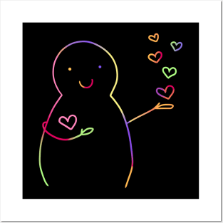 Give Love Rainbow Posters and Art